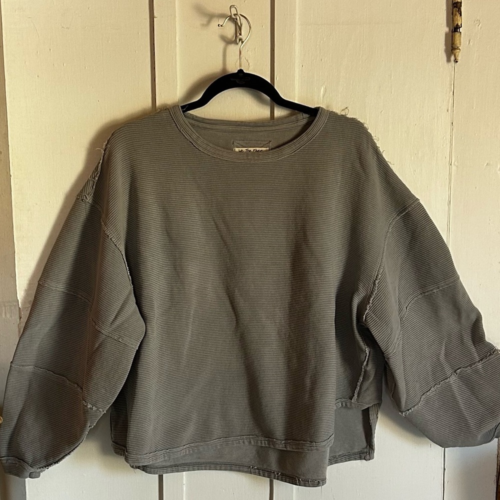 Free people ribbed grey pullover